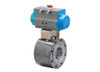 4" Bonomi 8P720290 - Ball Valve, Wafer Style, 2 way, Stainless Steel, Flanged, Full Port, with Spring Return Pneumatic Actuator