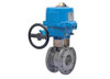 1" Bonomi M8E076-00 - Ball Valve, Wafer Style, 2 way, Stainless Steel, Flanged, Full Port, with Metal Electric Actuator