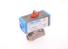 1/4" Bonomi 8P0133 - 2 Way, Stainless Steel Body, Full-Port, NPT, Actuated Ball Valve, with Double Acting Pneumatic Actuator.