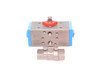 1/4" Bonomi 8P0133 - 2 Way, Stainless Steel Body, Full-Port, NPT, Actuated Ball Valve, with Double Acting Pneumatic Actuator.