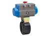 2 1/2" Bonomi 8P0176 - Ball Valve, Wafer Style, 2 way, Carbon Steel, Flanged, Full Port, with Spring Return Pneumatic Actuator