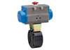 3/4" Bonomi 8P0175 - Ball Valve, Wafer Style, 2 way, Carbon Steel, Flanged, Full Port, with Double Acting Pneumatic Actuator