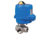 3/4" Bonomi M8E072-00 - Ball Valve, 3-way, L-Port, Stainless Steel, FNPT Threaded, Full Port, with Metal Electric Actuator