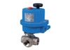 1-1/4" Bonomi 8E072-00 - Ball Valve, 3-way, L-Port, Stainless Steel, FNPT Threaded, Full Port, with Electric Actuator