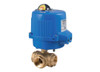 1/2" Bonomi M8E066-00 - Ball Valve, 3-way, L-Port, Brass, FNPT Threaded, Standard Port, with Metal Electric Actuator