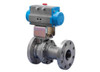 1-1/2" Bonomi 8P761032 - 2 Way, Stainless Steel, Full Port, Flanged, Ball Valve with Spring Return Actuator