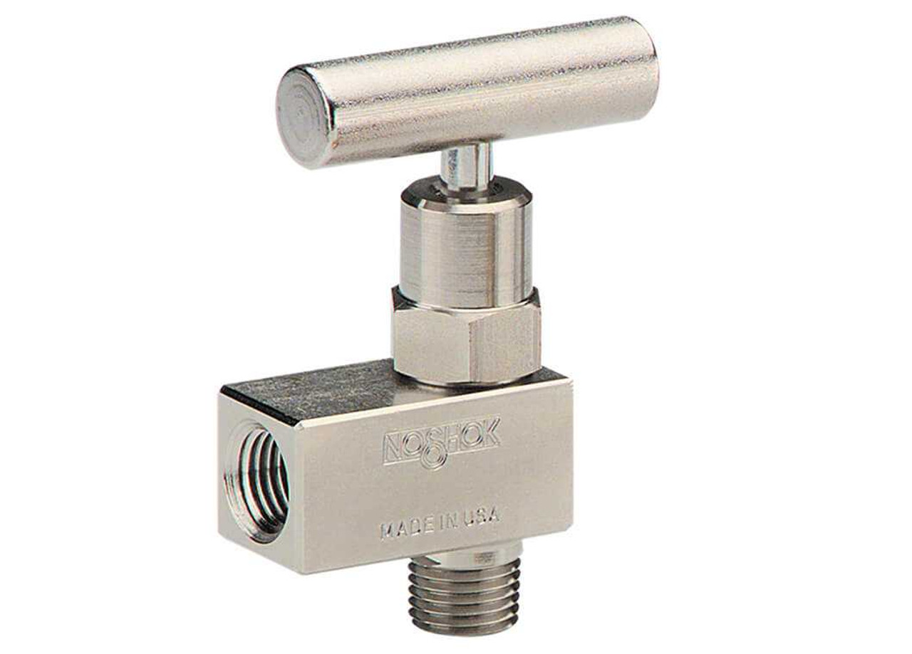 NOSHOK 102-MFAS - 1/4 NPT, Male-Female Angle, Stainless Steel, Hard Seat,  Mini Needle Valve