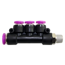 STC MM 1/4-5/32"-N1/8 Male Manifold- Push-In Air Fitting, 0-180 psi