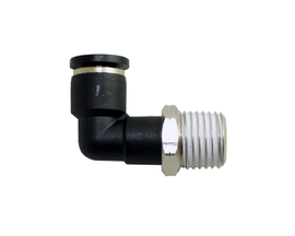 STC ME 1/4" N3/8 K Male Elbow- Push-In Air Fitting, 3/8" NPT,0-180 psi