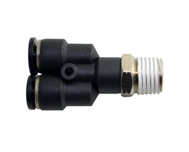 STC YC 3/16" N3/8 K Y-Connector- Push-In Air Fitting, 3/8" NPT,0-180 psi