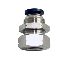 STC BC 1/8" N1/8 K Bulkhead Connector- Push-In Air Fitting, 1/8" NPT,0-180 psi