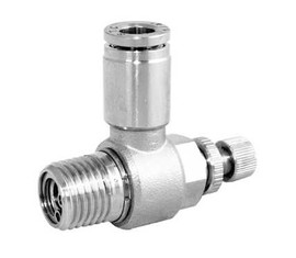 STC CVS 6mm R1/8 W Flow Control Valve (Meter-Out Tube)- Stainless Steel (Gripper Style) Fittings