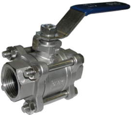 STC V3-1/4" FNPT Ball Valve- Full Port, Stainless Steel, Padlocking Device and Actuator Mounting Bracket