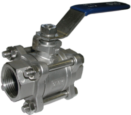 STC V3-1" FNPT Ball Valve- Full Port, Stainless Steel, Padlocking Device and Actuator Mounting Bracket