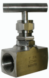 STC VNO1-1/4" FNPT Needle Valve- Stainless Steel, 6000PSIG, Panel Mount