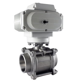 STC E 1/4" NPT Electric Actuated Valve 2 Way, Full Port with Actuator, and On/Off Indicator