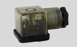 STC 2W200C-DIN-AC or DC Solenoid Coil for STC 3V200-400, 4V200-400 Series Solenoid Valves For 2W200C Coil - DIN Housing with strain relief connector, LED Indicator