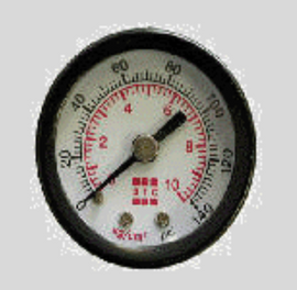 STC GE 1 1/2-30 1 1/2" Dia. 1/8" NPT 0-30 PSI back mount pressure gauge for 2000 series FRL