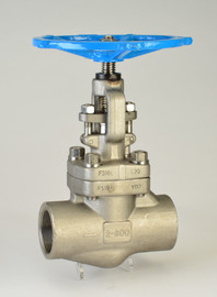 Chicago Valve Series 286 - Class 800, 1-1/2" Forged 316L Stainless Steel Gate Valve, Socket weld Ends, OS&Y