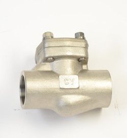 Chicago Valve Series 486 - Class 800, 2" Forged 316L Stainless Steel Swing Check Valve, Threaded Ends