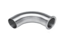 1-1/2" Sanitary Solutions SS2CM7-1.5-304, 90° Clamp x Buttweld Elbow, Polish ID/OD, 304 Stainless Steel