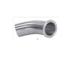3" Sanitary Solutions SS2KM7-3-304, 45° Clamp x Weld Elbow, Polish ID/OD, 304 Stainless Steel