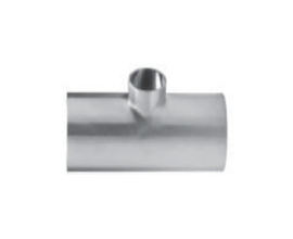 8" x 4" Sanitary Solutions SS7RWWW7- 8 x 4-304, Buttweld Reducing Tee, Polish ID/OD, 304 Stainless Steel