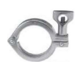 Sanitary Solutions SS13MHM, Heavy Duty Single Pin Clamp With Open Hole Wing Nut, T304 Stainless Steel