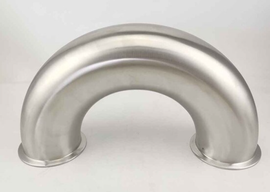 4" Sanitary Solutions SS2WUMP-4-304, Clamp 180° Return Bend, Polish ID/OD, 304 Stainless Steel