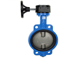 4" Bonomi G500S - Wafer Style, Epoxy Coated Cast Iron, Gear Operated Butterfly Valve