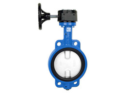 2-1/2" Bonomi G500N - Wafer Style, Epoxy Coated Cast Iron, Gear Operated, Butterfly Valve