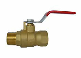 1" Red-White 5581 - Brass, Male X Female, NPT, Ball Valve