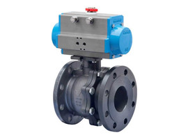 1" Bonomi 8P766001 - Carbon Steel, Full Port, Flanged, Ball Valve w/ Double Acting Pneumatic Actuator