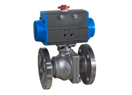 3" Bonomi 8P766002 - Stainless Steel, Full Port, Flanged, Ball Valve with Spring Return Actuator