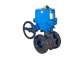 1-1/2" Bonomi M8E766001-00 - Carbon Steel, Full Port, Flanged, Ball Valve w/ Position Indicator and Electric Actuator