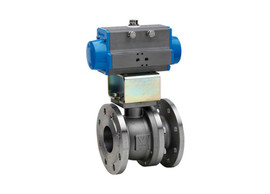 1/2" Bonomi 8P0180 - Carbon Steel, Full Port, Flanged, Ball Valve with Spring Return Pneumatic Actuator