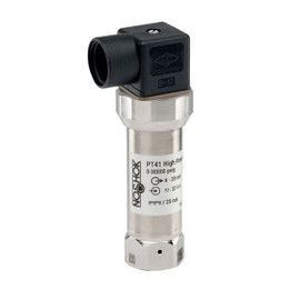 NOSHOK PT41 Series High Pressure Fixed Range Pressure Transmitter PT41-58000PSIG-1-5-6-8, 0 to 58000 psig, 0 VDC to 10 VDC, 3-Wire, ±0.5% Span, DIN Form A