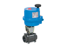 1-1/2" Bonomi 8E075 - Carbon Steel, Full Port, Threaded, Ball Valve with Electric Actuator
