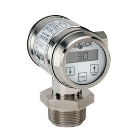 NOSHOK PTI30 Series High Accuracy Intelligent Industrial Pressure Transmitter PTI30-1450PSIG-1-1-74-25-TC, Min. Span 290 psi, Max. Span 1,450 psi, 1-1/2 National Pipe Thread (NPT) Male Flush, M12 x 1 4 Pin, Transparent Cover