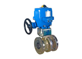 Bonomi M8E085-00 Series - Carbon Steel, Full Port, Flanged, Ball Valve w/ Position Indicator and Standard On/Off Electric Actuator