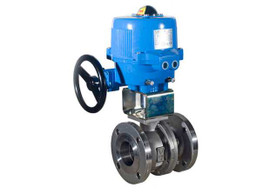 6" Bonomi M8E079-00 - Stainless Steel, Full Port, Flanged, Ball Valve with Position Indicator and on/off Electric Actuator