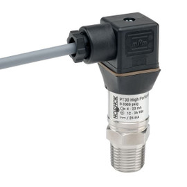 NOSHOK PT30 Series High Performance Fixed Range Pressure Transmitter PT30-500PSIG-1-5-2-18, 0 to 500psig, 0 Vdc to 10 Vdc, 3-wire, 1/4 NPT male, DIN form A with 3 ft cable