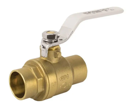 4" Jomar Valve S-150G, 2 Piece, Full Port, Dezincification Resistant Lead-Free Brass, Soldered Ends, 600 WOG Ball Valve