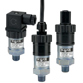 NOSHOK 300 Series Mechanical Compact Single Pole Double Throw (SPDT) Pressure Switches with Adjustable Hysteresis, 300L-3-2-15/200-113, 1/4" National Pipe Thread (NPT) Male, 15 to 200 psig, Weatherpack Shroud, 3-Pin Male, Attached to 18"