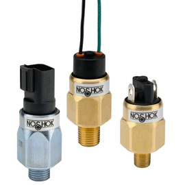 NOSHOK 100 Series Mechanical Compact Single Pole Single Throw (SPST) Pressure Switches, 100L-1-1-2/20-77, Polyimide Diaphragm, 1 SPST, Normally Open, 1/8" NPT Male, 2 to 20 psig, 18 in. Flying Leads