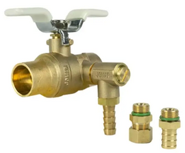 3/4" Jomar Valve JF-100RVG, 2 Piece, Full Port, Dezincification Resistant Lead-Free Brass, Soldered Ends, Stainless Steel Ball & Stem, Thermal Expansion Relief Valve, 600 WOG Ball Valve