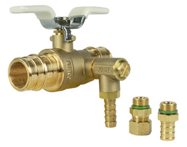 3/4" Jomar Valve JF-100RVG, 2 Piece, Full Port, Dezincification Resistant Lead-Free Brass, Expansion Pex Connection, Stainless Steel Ball & Stem, Thermal Expansion Relief Valve, 600 WOG Ball Valve