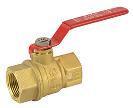1-1/2" Jomar Valve T-100SSS, 2 Piece, Full Port, Brass, NPT Threaded, Steam Trim, 600 WOG Ball Valve