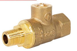 1/4" FIP x 1/4" FIP Jomar Valve T-82MG, 2 Piece, Full Port, Brass, NPT Threaded with Screwdriver Slot Handle, 600 WOG Mini Ball Valve