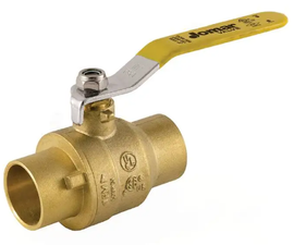 1" Jomar Valve JF-100S, 2 Piece, Full Port, Brass, Soldered Ends, 600 WOG Ball Valve